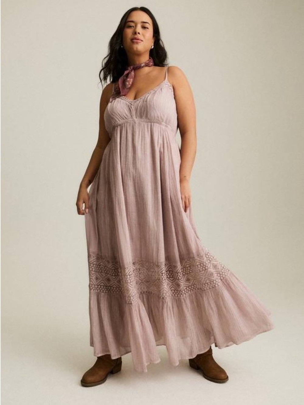 Torrid FESTI Tie-Back Maxi Pink Rose Dress. 4X. NWT. $90!